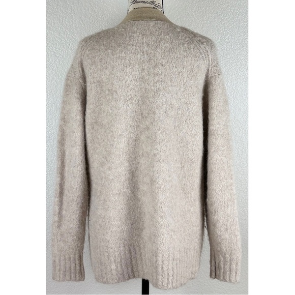 Everlane Superfuzz Alpaca Cardigan - Light Oat, size XXS - Picture 7 of 12